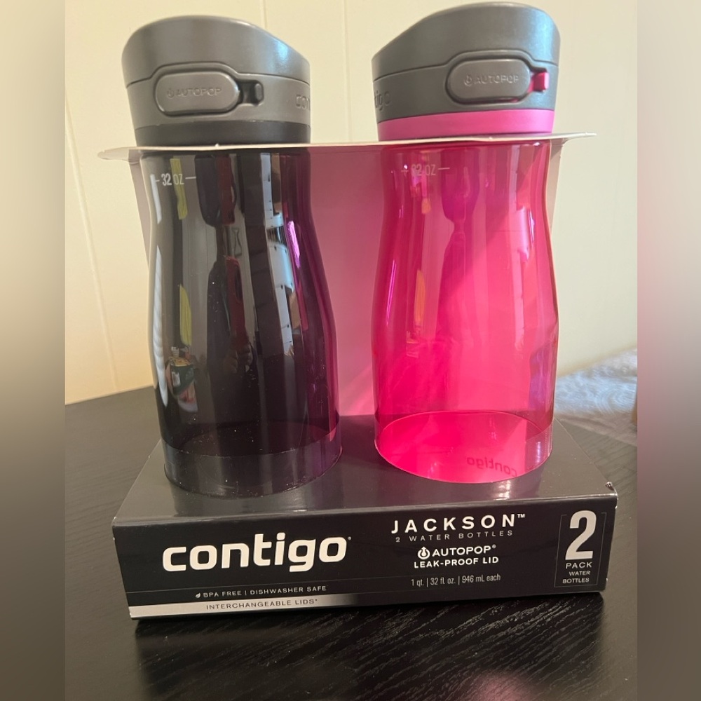 Contigo Jackson 2-Pack Water Bottles - Black & Pink